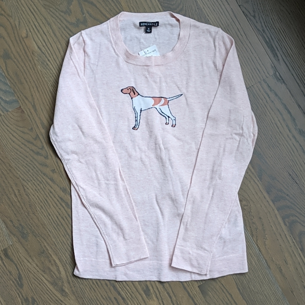 JCrew sweater with dog print - NEW